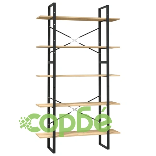 5-етажен шкаф библиотека, 100x30x175 см, бор ➤ топ цена ➤ sorbe.bg