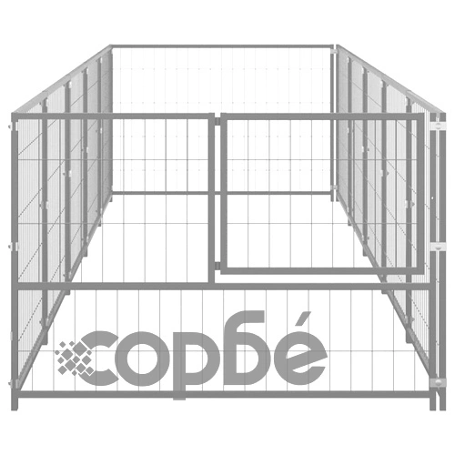 Клетка за кучета, сива, 5 м², стомана ➤ топ цена ➤ sorbe.bg