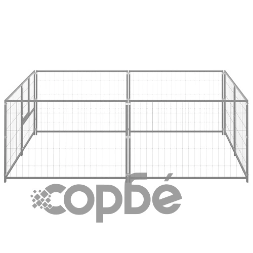 Клетка за кучета, сива, 4 м², стомана ➤ топ цена ➤ sorbe.bg