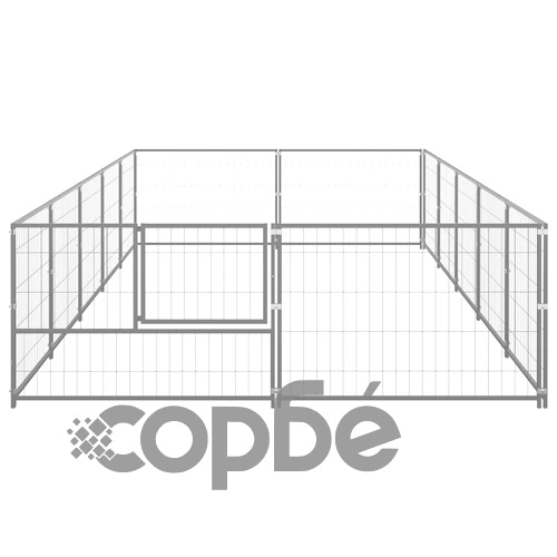 Клетка за кучета, сива, 10 м², стомана ➤ топ цена ➤ sorbe.bg