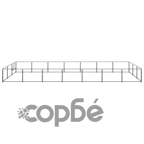 Клетка за кучета, черна, 21 м², стомана ➤ топ цена ➤ sorbe.bg