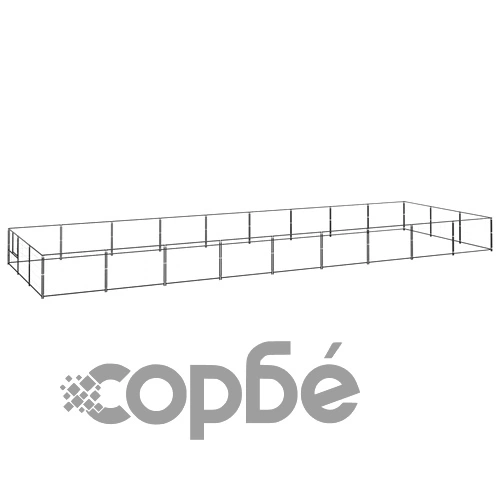 Клетка за кучета, черна, 27 м², стомана ➤ топ цена ➤ sorbe.bg