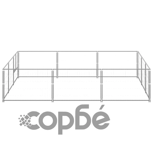 Клетка за кучета, сива, 9 м², стомана ➤ топ цена ➤ sorbe.bg