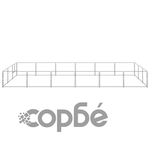 Клетка за кучета, сива, 18 м², стомана ➤ топ цена ➤ sorbe.bg