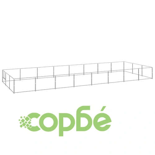 Клетка за кучета, сива, 24 м², стомана ➤ топ цена ➤ sorbe.bg