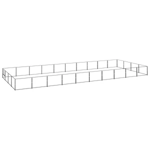 Клетка за кучета, черна, 40 м², стомана