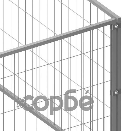 Клетка за кучета, сива, 16 м², стомана ➤ топ цена ➤ sorbe.bg