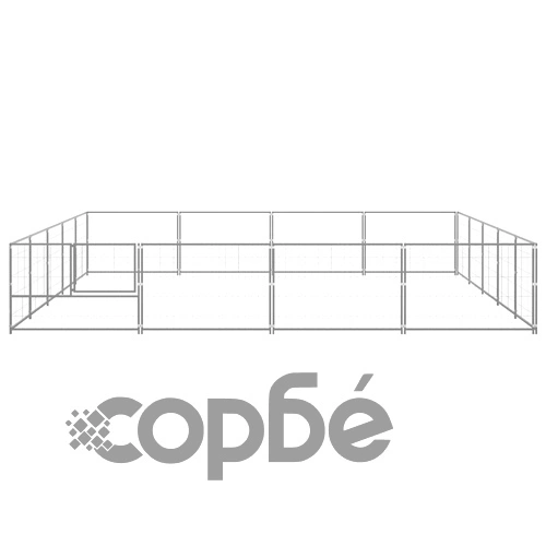 Клетка за кучета, сива, 20 м², стомана ➤ топ цена ➤ sorbe.bg