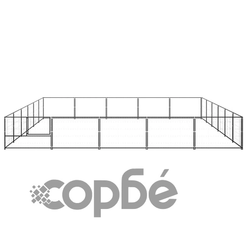 Клетка за кучета, черна, 30 м², стомана ➤ топ цена ➤ sorbe.bg