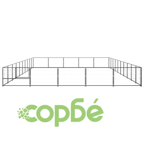 Клетка за кучета, черна, 50 м², стомана ➤ топ цена ➤ sorbe.bg