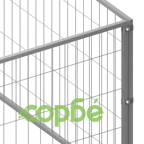 Клетка за кучета, сива, 30 м², стомана ➤ топ цена ➤ sorbe.bg