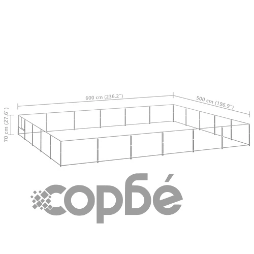 Клетка за кучета, сива, 30 м², стомана ➤ топ цена ➤ sorbe.bg