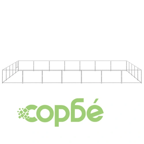 Клетка за кучета, сива, 35 м², стомана ➤ топ цена ➤ sorbe.bg