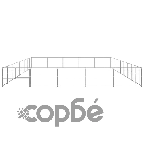 Клетка за кучета, сива, 45 м², стомана ➤ топ цена ➤ sorbe.bg