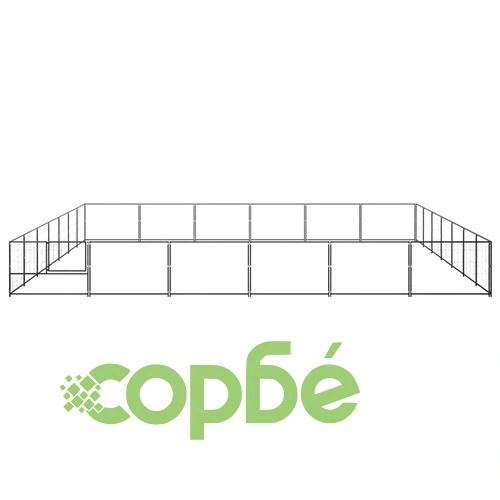 Клетка за кучета, черна, 42 м², стомана ➤ топ цена ➤ sorbe.bg