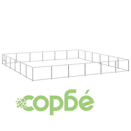 Клетка за кучета, сива, 36 м², стомана ➤ топ цена ➤ sorbe.bg