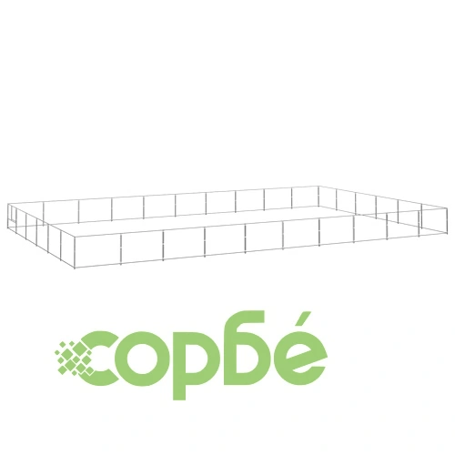 Клетка за кучета, сива, 60 м², стомана ➤ топ цена ➤ sorbe.bg