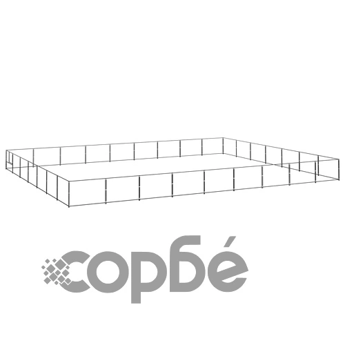 Клетка за кучета, черна, 63 м², стомана ➤ топ цена ➤ sorbe.bg