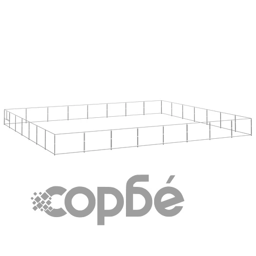 Клетка за кучета, сива, 56 м², стомана ➤ топ цена ➤ sorbe.bg