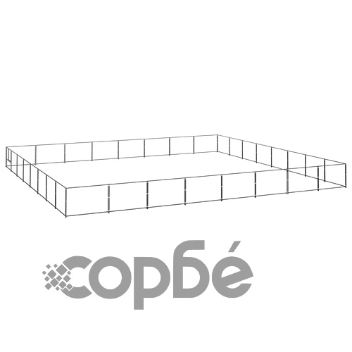 Клетка за кучета, черна, 64 м², стомана ➤ топ цена ➤ sorbe.bg