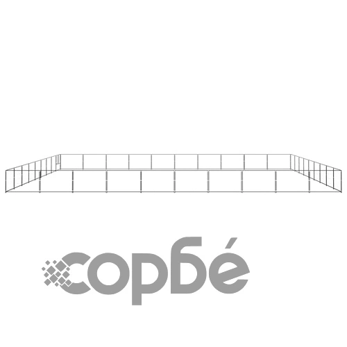 Клетка за кучета, черна, 90 м², стомана ➤ топ цена ➤ sorbe.bg