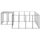 Клетка за кучета, черна, 6,05 м², стомана