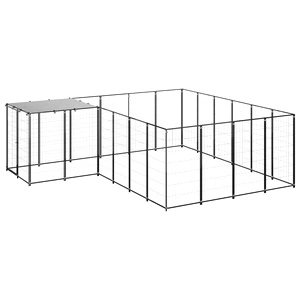 Клетка за кучета, черна, 8,47 м², стомана