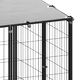 Клетка за кучета, черна, 19,36 м², стомана