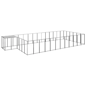 Клетка за кучета, черна, 22,99 м², стомана