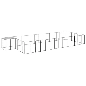 Клетка за кучета, черна, 26,62 м², стомана