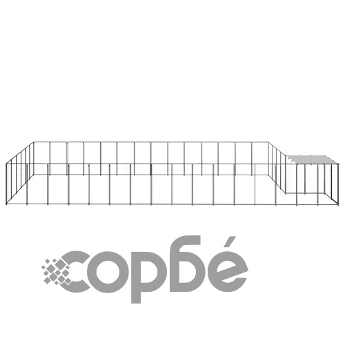 Клетка за кучета, черна, 26,62 м², стомана ➤ топ цена ➤ sorbe.bg