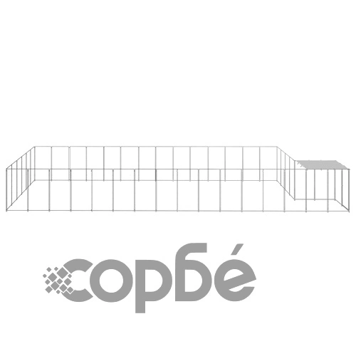 Клетка за кучета, сребриста, 26,62 м², стомана ➤ топ цена ➤ sorbe.bg