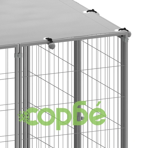 Клетка за кучета, сребриста, 26,62 м², стомана ➤ топ цена ➤ sorbe.bg
