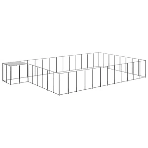 Клетка за кучета, черна, 30,25 м², стомана