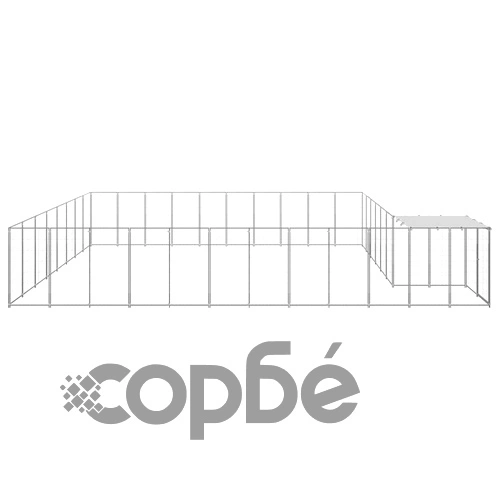 Клетка за кучета, сребриста, 25,41 м², стомана ➤ топ цена ➤ sorbe.bg