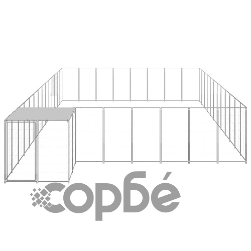 Клетка за кучета, сребриста, 30,25 м², стомана   ➤ топ цена ➤ sorbe.bg