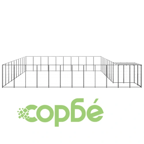 Клетка за кучета, черна, 31,46 м², стомана ➤ топ цена ➤ sorbe.bg