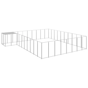 Клетка за кучета, сребриста, 25,41 м², стомана