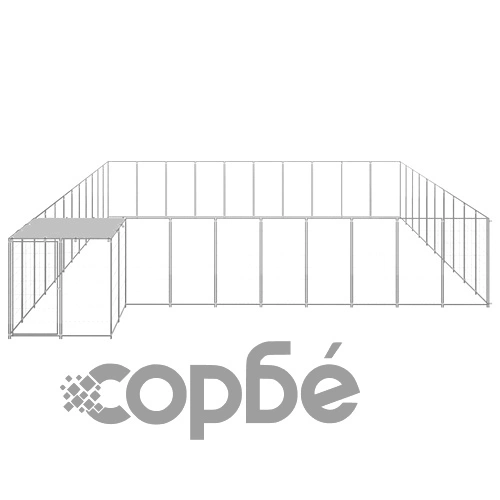 Клетка за кучета, сребриста, 31,46 м², стомана ➤ топ цена ➤ sorbe.bg