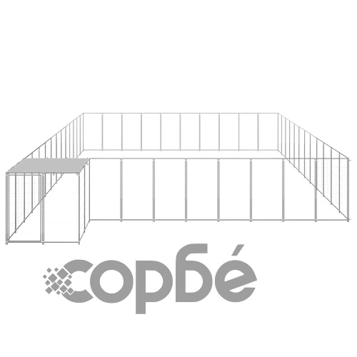 Клетка за кучета, сребриста, 37,51 м², стомана ➤ топ цена ➤ sorbe.bg