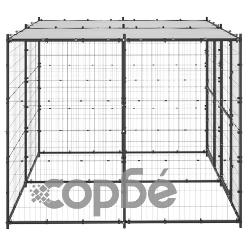 Външна стоманена клетка за кучета с покрив 4,84 m² ➤ топ цена ➤ sorbe.bg