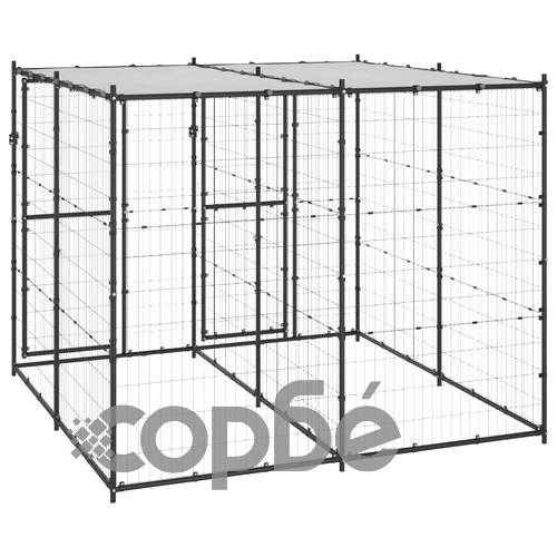 Външна стоманена клетка за кучета с покрив 4,84 m² ➤ топ цена ➤ sorbe.bg