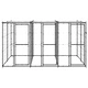 Външна стоманена клетка за кучета с покрив 7,26 m²