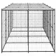 Външна стоманена клетка за кучета с покрив 9,68 m²