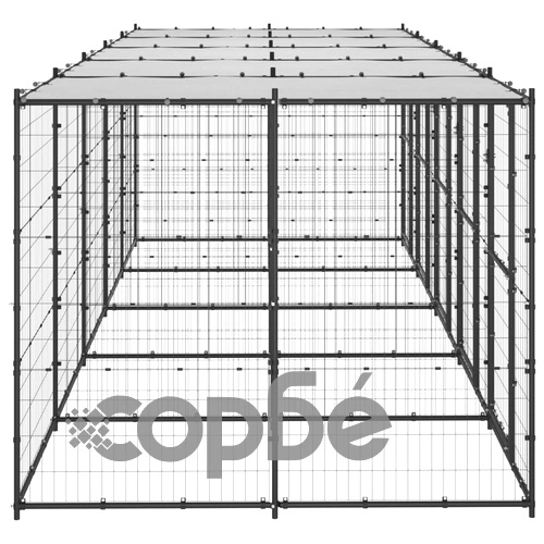 Външна стоманена клетка за кучета с покрив 12,1 m² ➤ топ цена ➤ sorbe.bg
