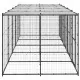 Външна стоманена клетка за кучета с покрив 12,1 m²