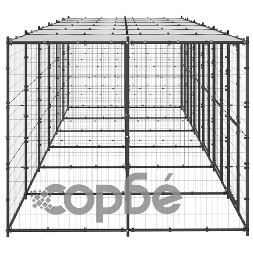 Външна стоманена клетка за кучета с покрив 14,52 m² ➤ топ цена ➤ sorbe.bg