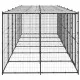Външна стоманена клетка за кучета с покрив 14,52 m²