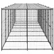 Външна стоманена клетка за кучета с покрив 16,94 m²