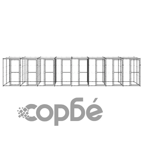 Външна клетка за кучета с покрив, стомана, 19,36 м² ➤ топ цена ➤ sorbe.bg